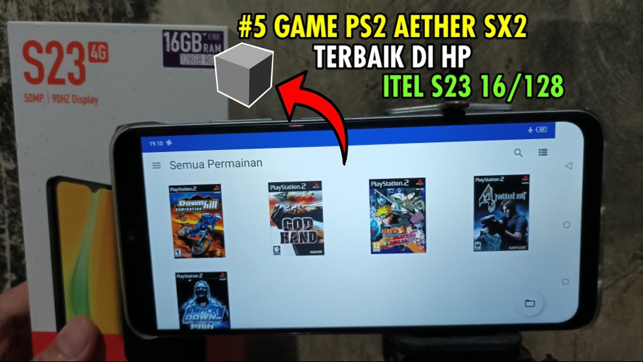 WOW!! HP Itel S23 Melibas 5 Game PS2 dengan Aether SX2 MMJ! Cara bermain game ps2 di android offline