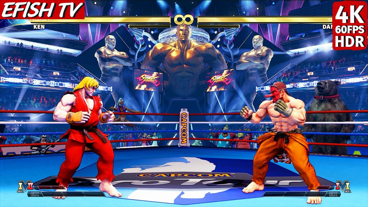 Ken vs Dan Hibiki (Hardest AI) - Street Fighter V