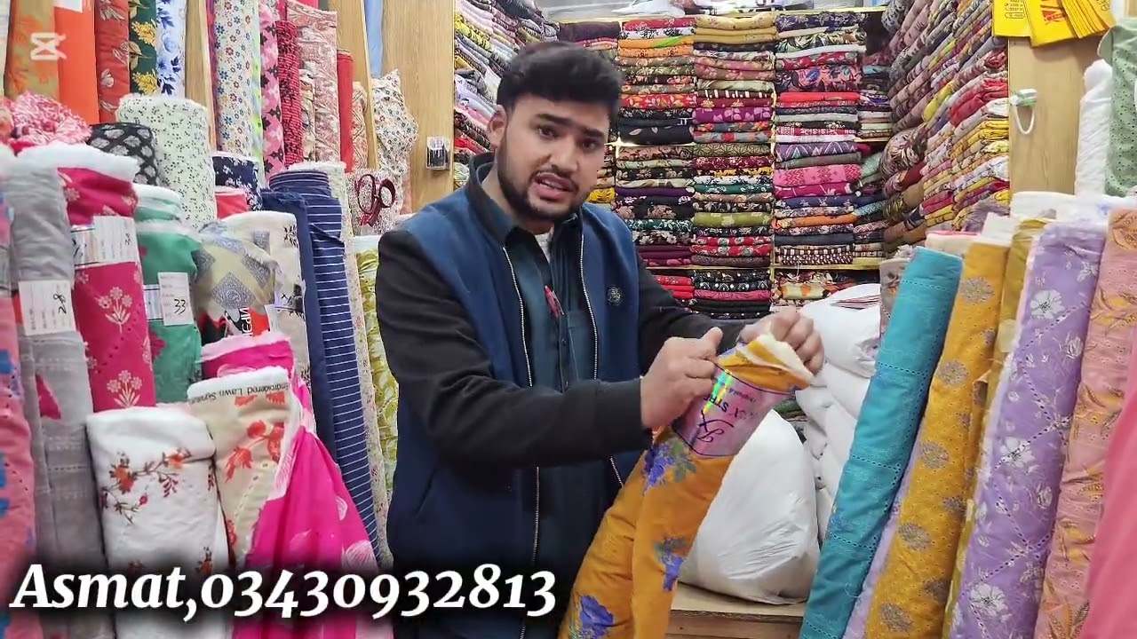 AA fabrics #New Printed Chickenkari#Dresses#Rashakai cloth market 