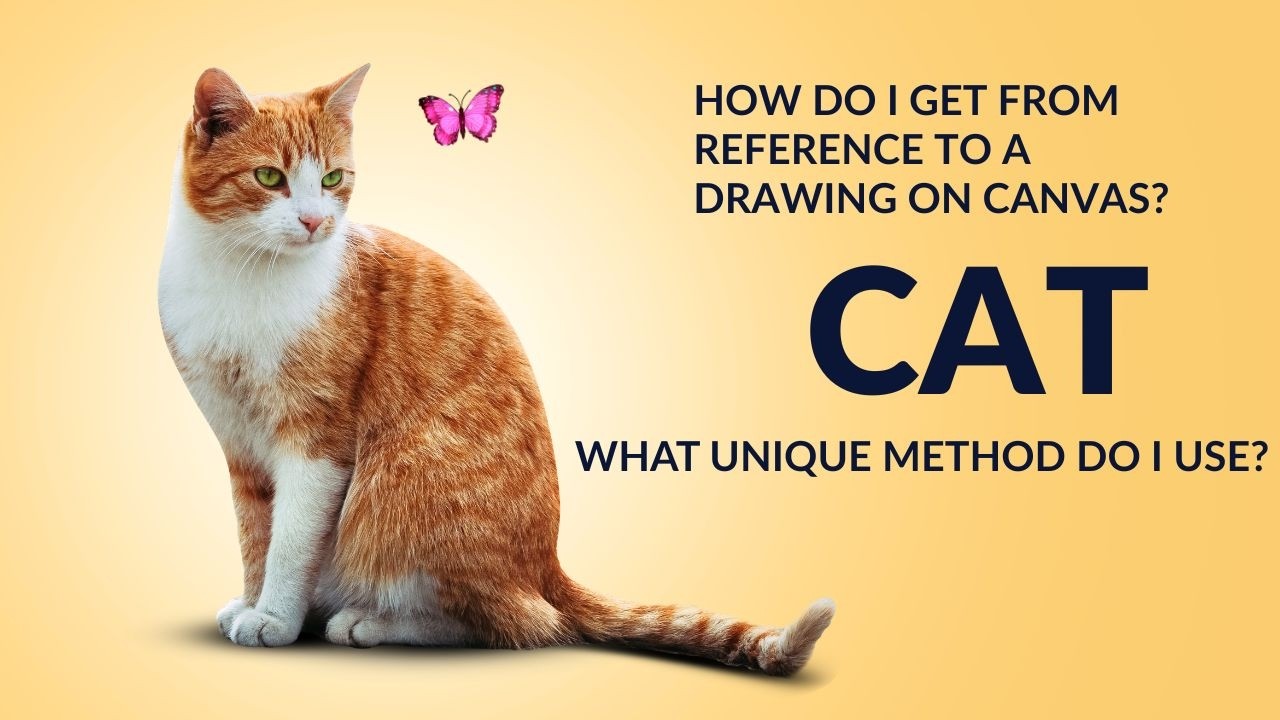 Drawing the Cat Portrait Onto the Canvas