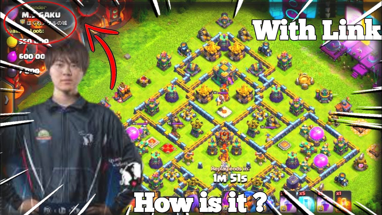 New TH14 Anti 3 Star Legend Base of Global Ranking Gaku With Link | Defense Replays Clash of clans
