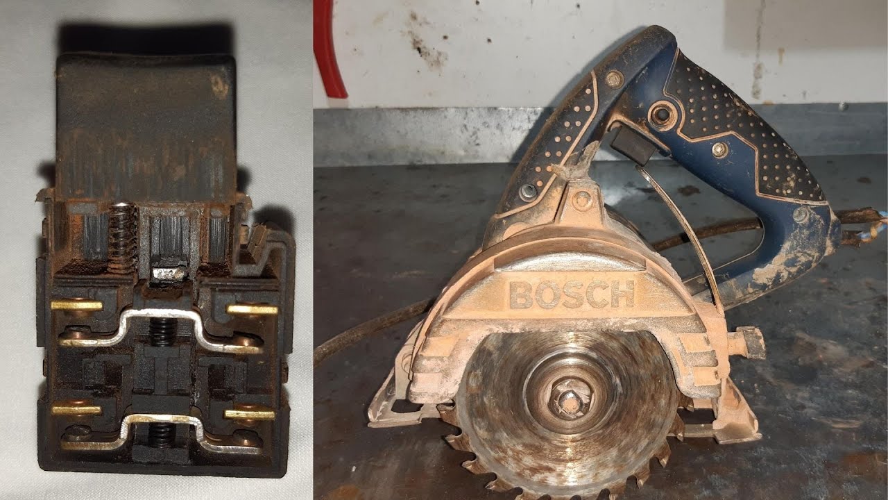 serra mármore bosch gdc 14-40 (makita) não liga! Veja como recuperar o gatilho e fazer os testes