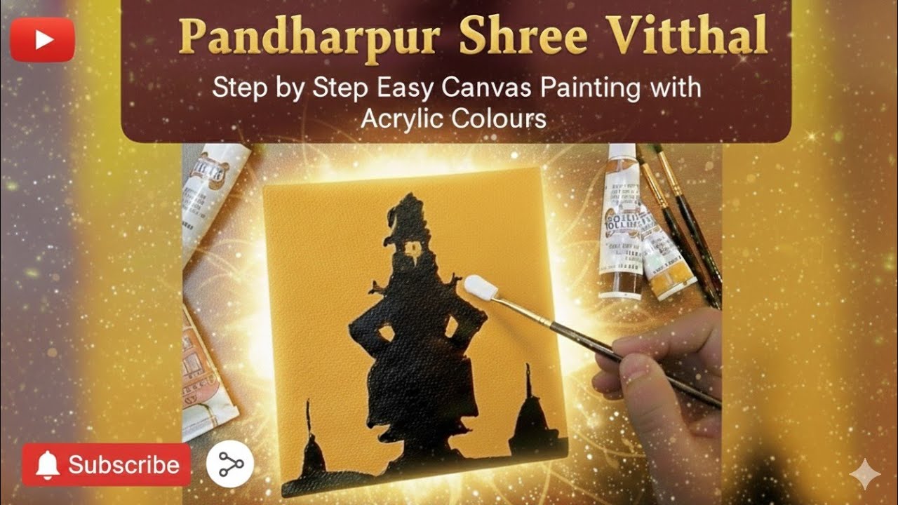 Pandharpur Shree vitthal step by step easy canvas painting.