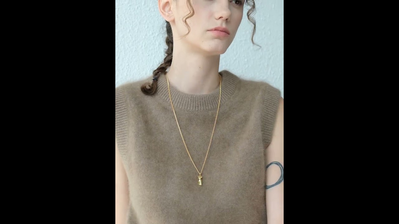 Golden Muse Figure Pendant Necklace
