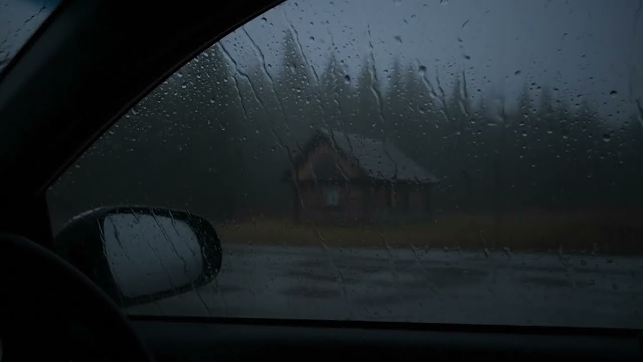 3 Hours Thunderstorm Driving for Sleep Study Focus Work | Heavy Rain Lightning Highway ASMR Loop