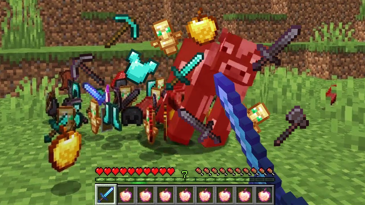 【マインクラフト😜】モブを倒したらチートアイテムがドロップする世界でPVP！【マイクラ実況】