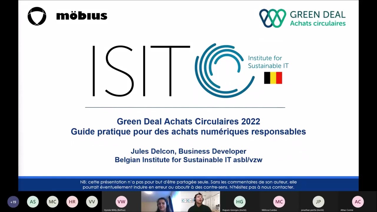 Green Deal Achats Circulaires - 2022 - Atelier 1 : ICT