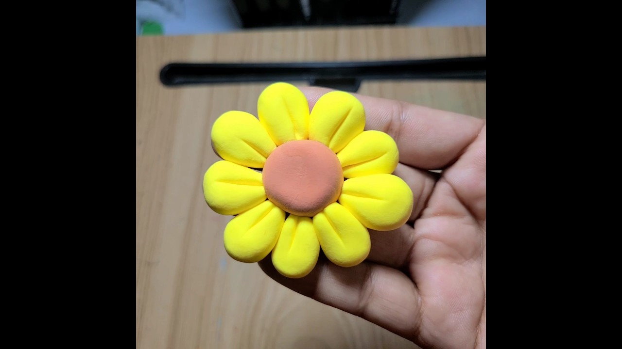 Clay  Sunflower making idea easy 