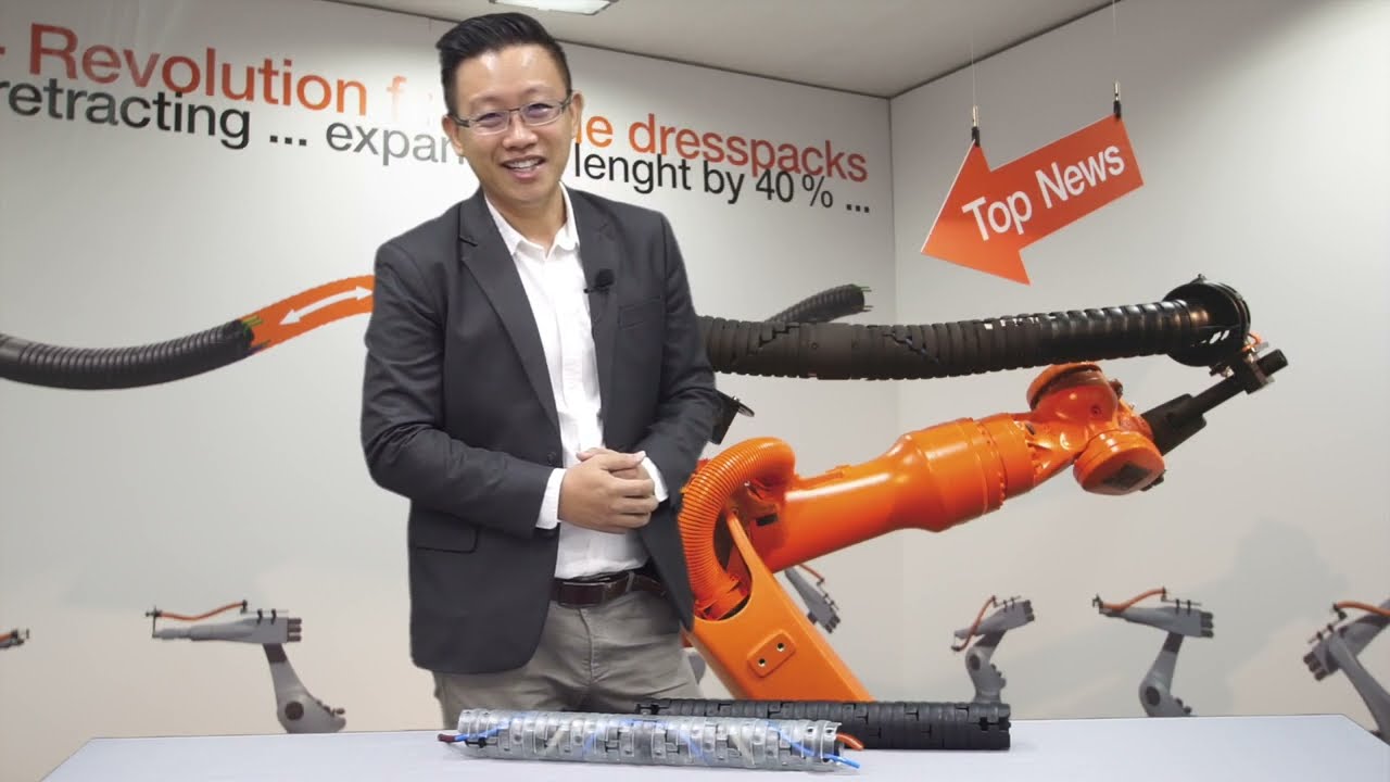 igus® new revolution TRX robotics dresspack saves space and weight