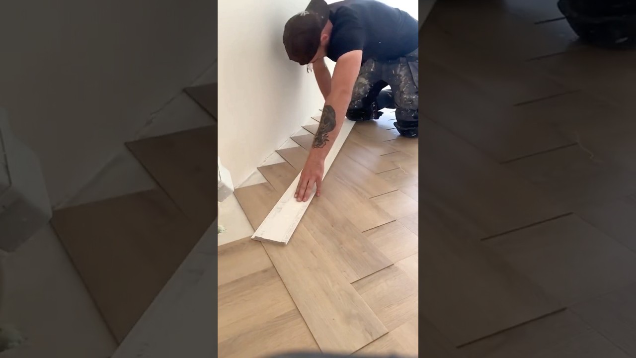 Vinyl Flooring Herringbone Installation！#vinylflooring #herringbone #installation