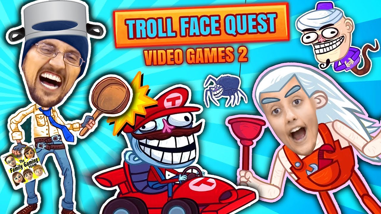 SUPER TROLLARIO BROTHERS! Hilarious Trollface Quest Video Games 2! FGTEEV Funny Meme Gameplay