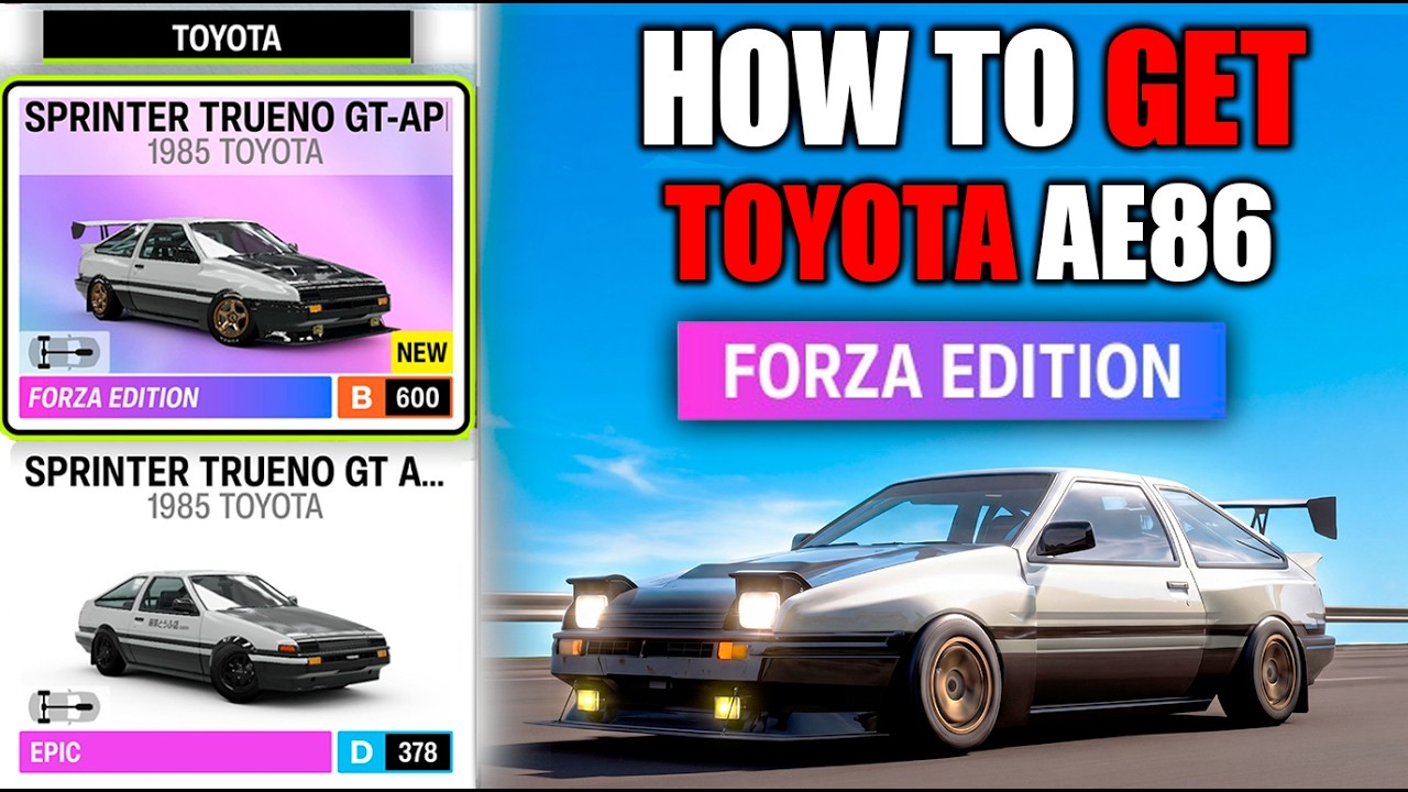 Как получить Toyota Trueno AE86 Forza Edition в Forza Horizon 6!
