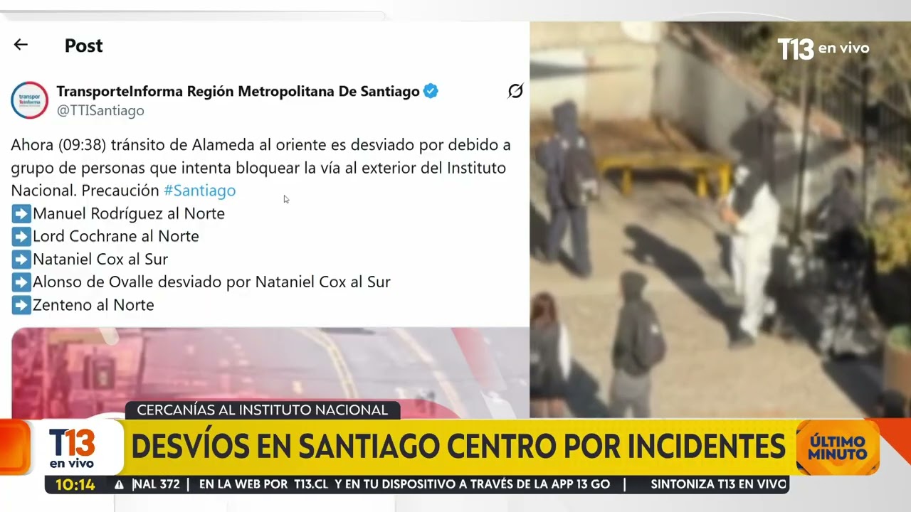 Incidentes en las cercanías del Instituto Nacional