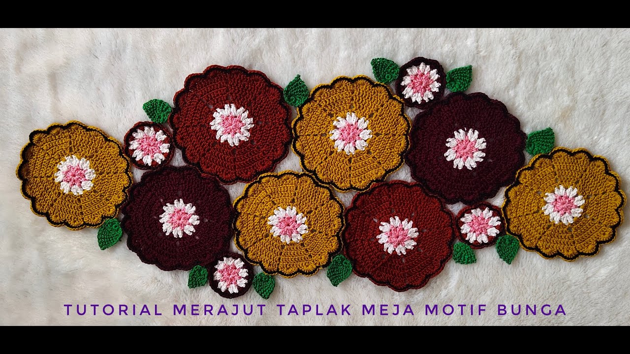 TUTORIAL Taplak meja rajut || beutifull tablerunner crochet ||diy taplak meja rajut