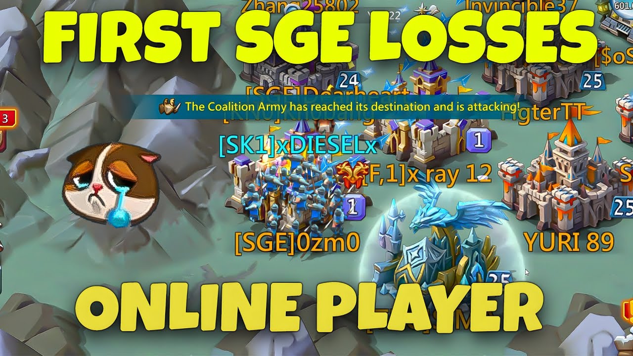 Lords Mobile - SGE big rally-party trap was burned. K1015. Emperor title didnt help him!!
