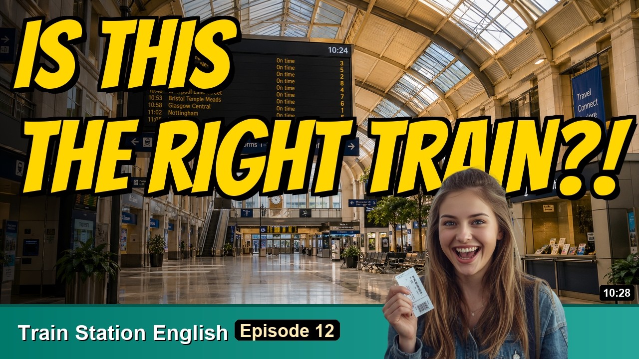 🚉 How to Buy Tickets & Find Your Platform in English | Train Travel Phrases | Easy English With Emma