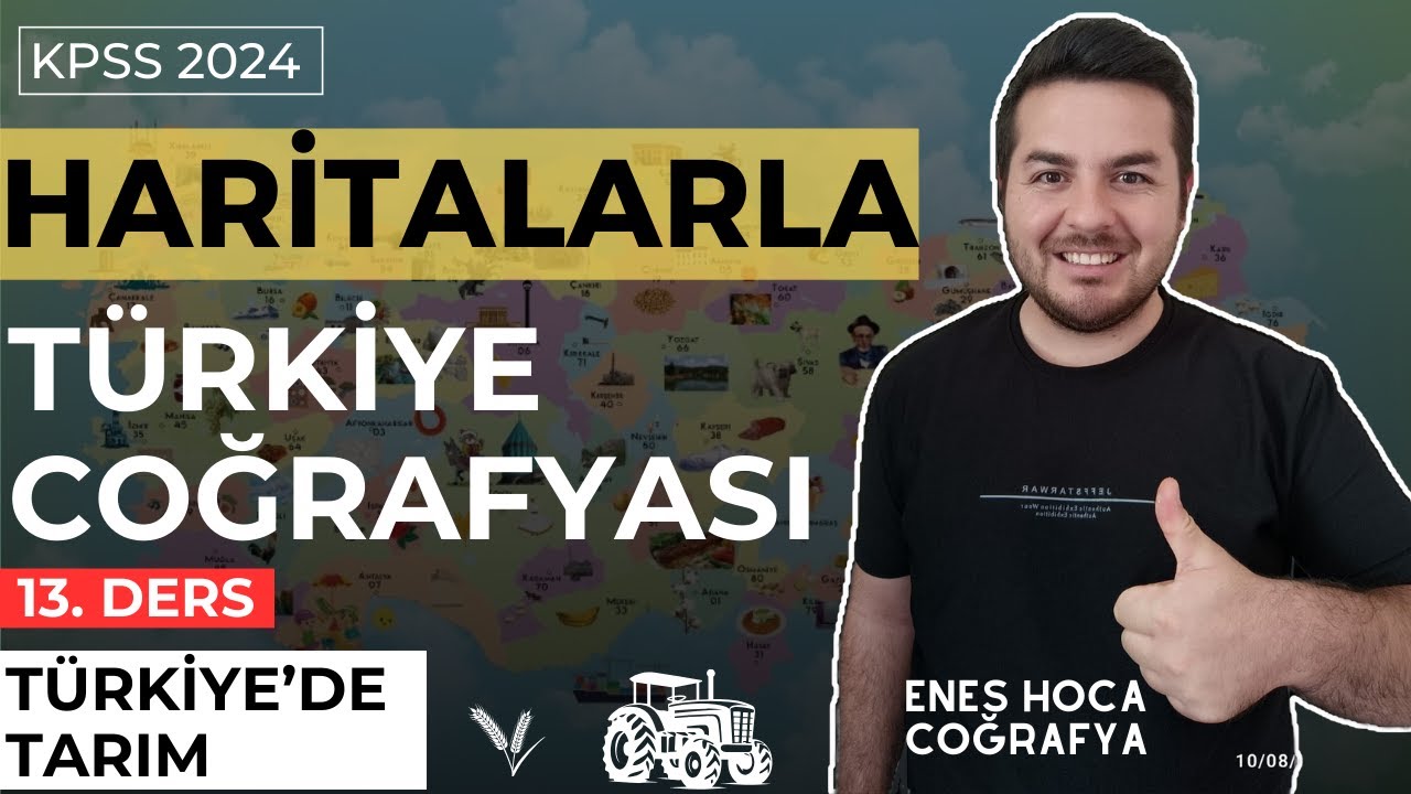 Haritalarla Türkiye Coğrafyası I Türkiye'de Tarım I Enes Hoca #kpsscoğrafya