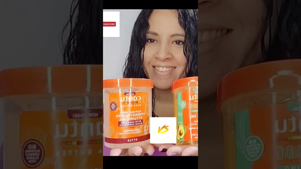 Rese&ntilde;a Cantu avocado hydrating gel VS Cantu Castor oil flexible hold gel #curls  #shorts #cantu