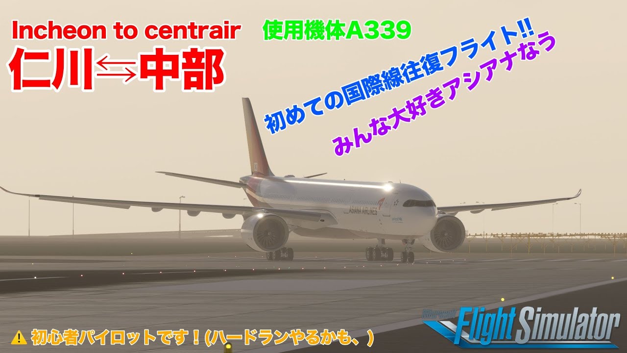 （MSFS）初めての国際線往復配信‼　今回はお手頃往復フライト（中部⇔仁川/A339）