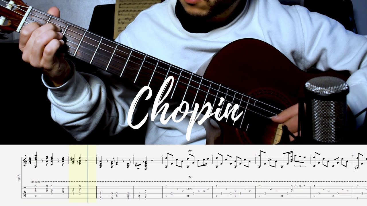 Chopin - Nocturne 20 Opus posth in C# Minor (Guitar Cover With Tabs)