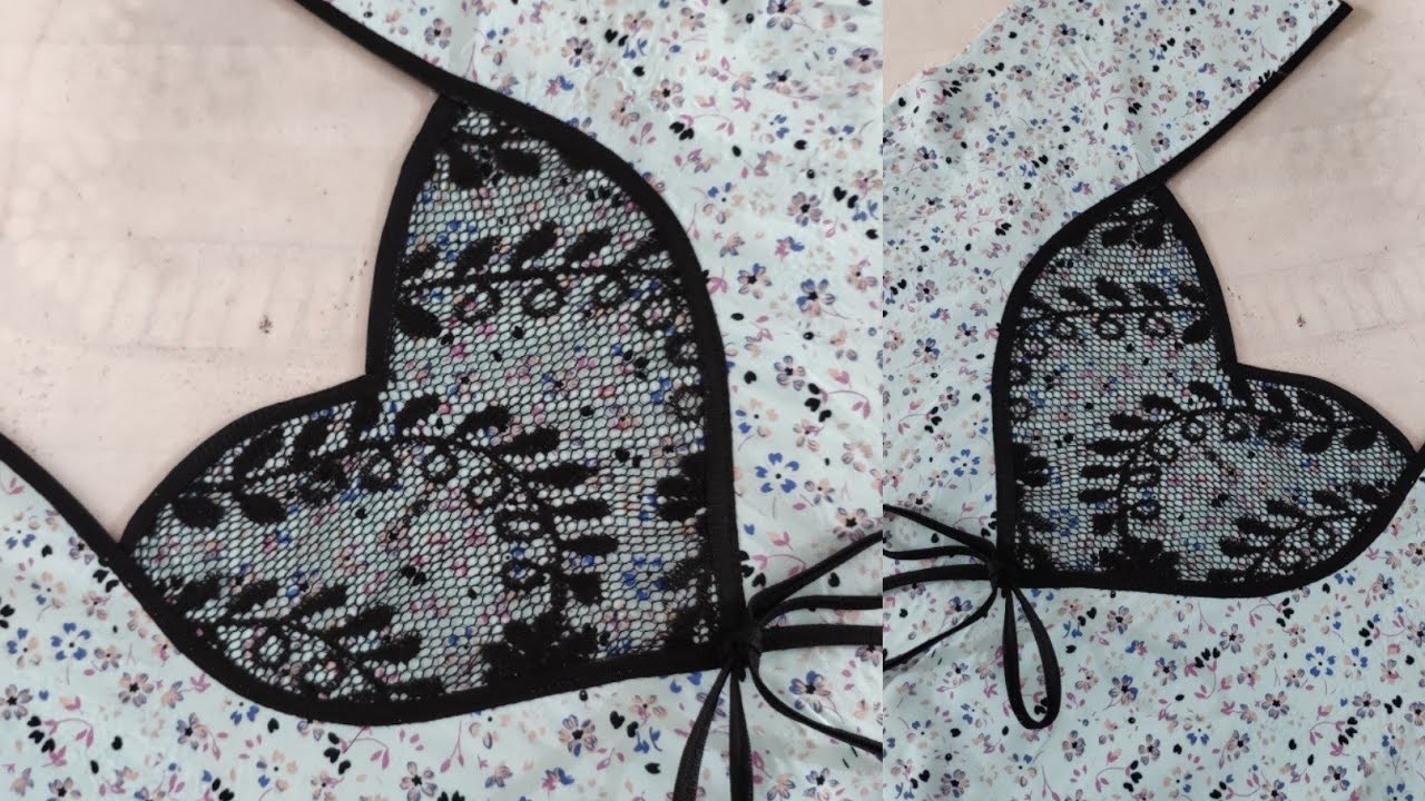 neck design with net / cutting and stitching/ size L