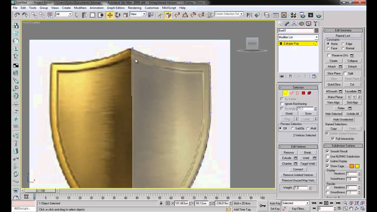 3ds max tutorial. Prosta tarcza, simple shield. 1/2