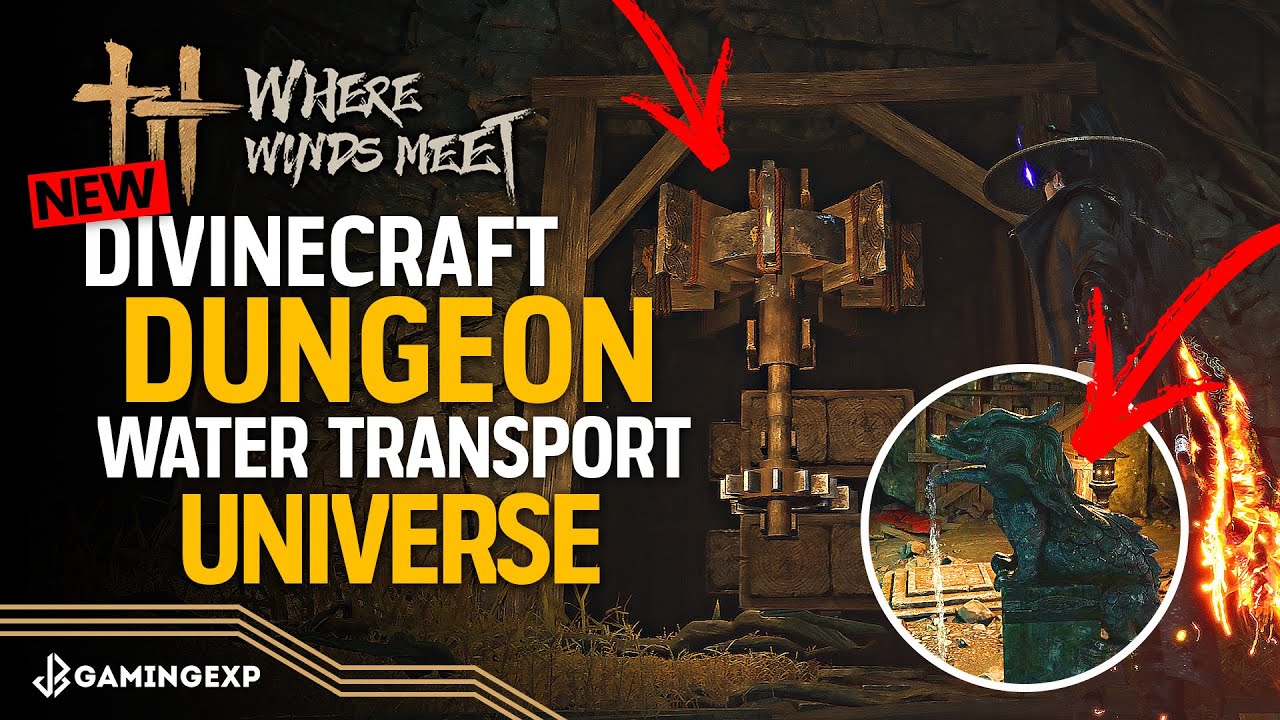 Divinecraft Dungeon - Water Transport Universe All 6 Chests Puzzle Guide - Where Winds Meet