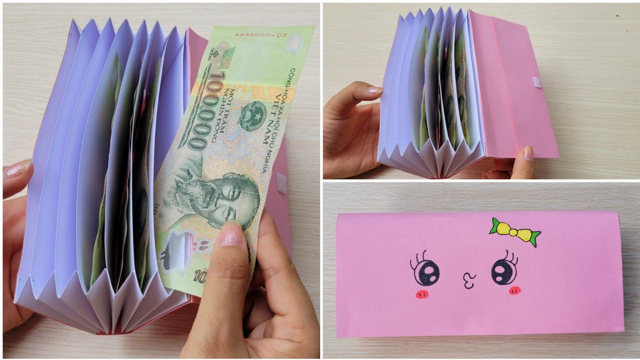 Cách Làm Ví Tiền Nhiều Ngăn Bằng Giấy| DIY Paper Wallet