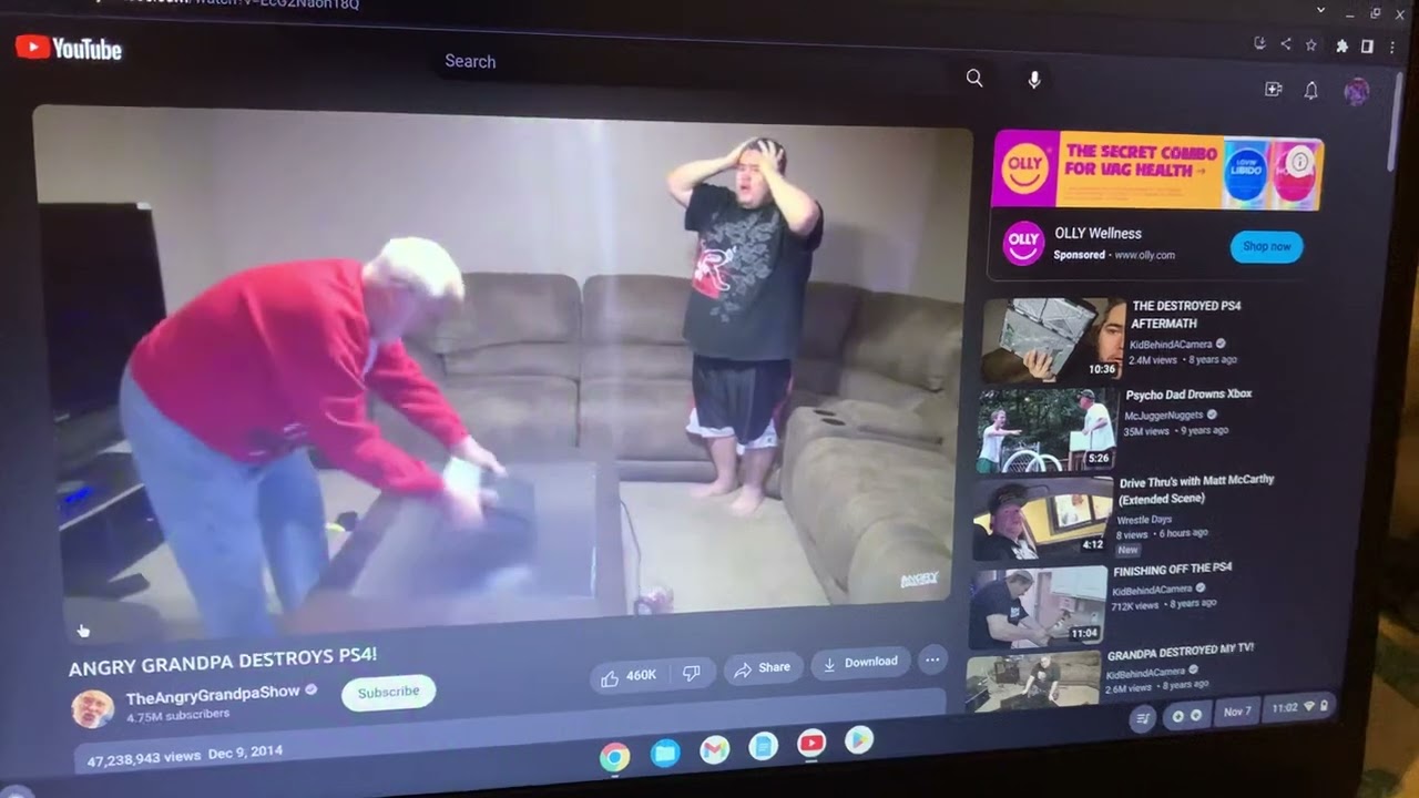 Reacting Angry Grandpa Destroys PS4