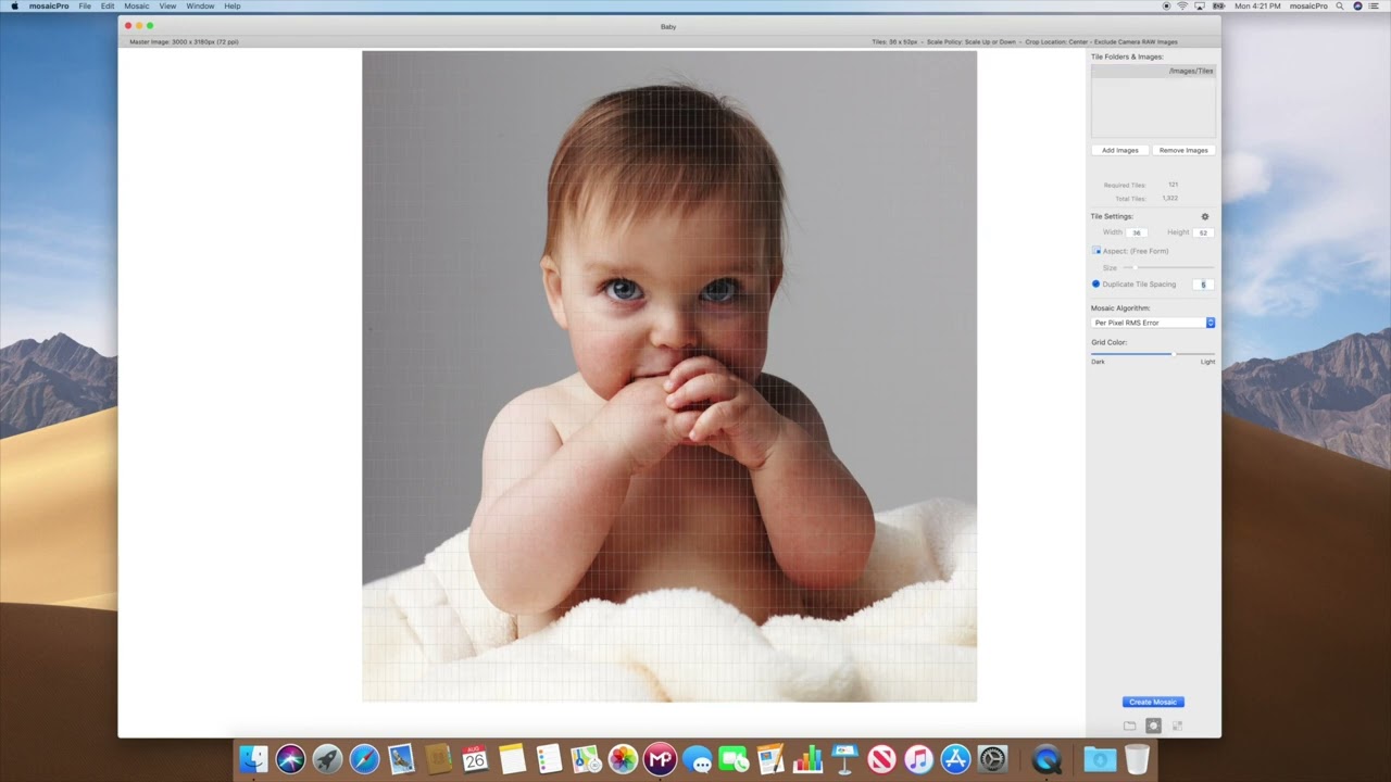 mosaicpro Workflow - Photo Mosaic app for MacOS