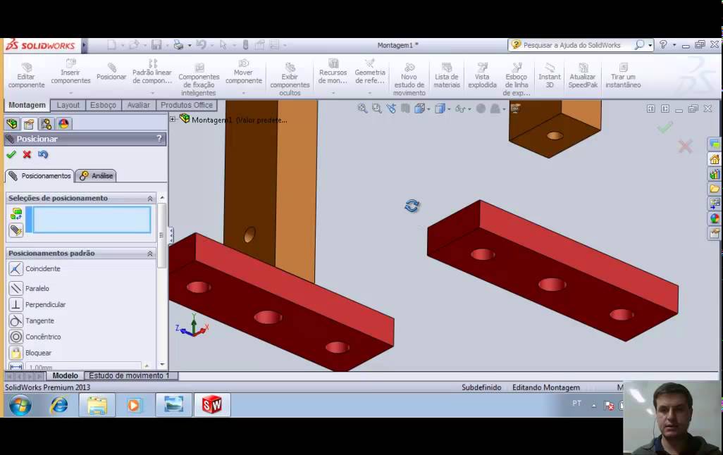 SolidWorks 2013 - Aula 010 - Montagem - Inserção e Posicionamentos