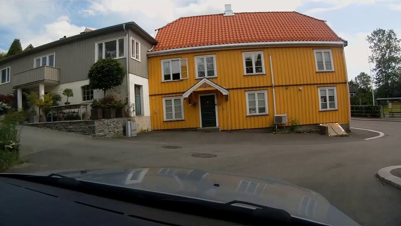 Driving through Son and H&oslash;len  in Norway  on a summer's day.