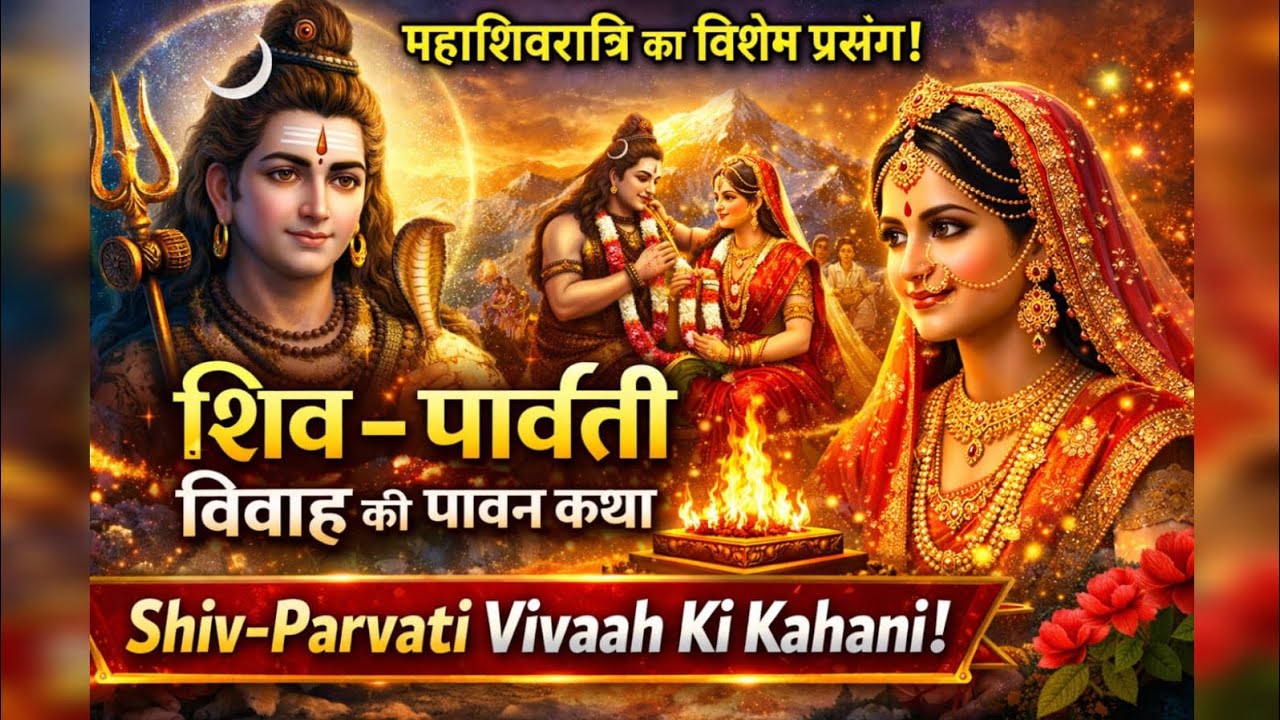 महाशिवरात्रि 2026 , शिव -पार्वती विवाह की पावन कथा | 🙏🌸#shivratri #shivratrispecial #shivparvati 