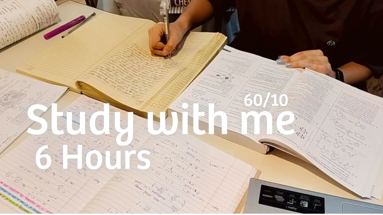 LIVE study with me - 6 HOURS | Rain Sound | Background Noise | Pomodoro (60/10)