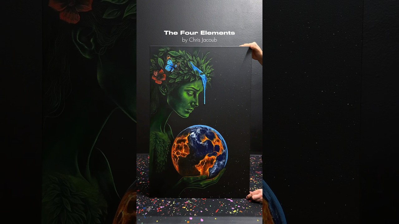 Mother Nature and the Four Elements #art #painting #shorts