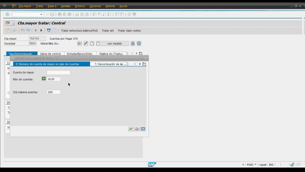 Pasos Iniciales con SAP FI - 03 - Creación de Cuenta Egresos