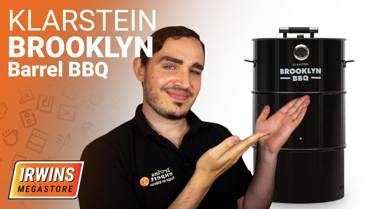 Large black barrel multipurpose barbecue | Klarstein Brooklyn BBQ Barbecue Barrel | ME10032510