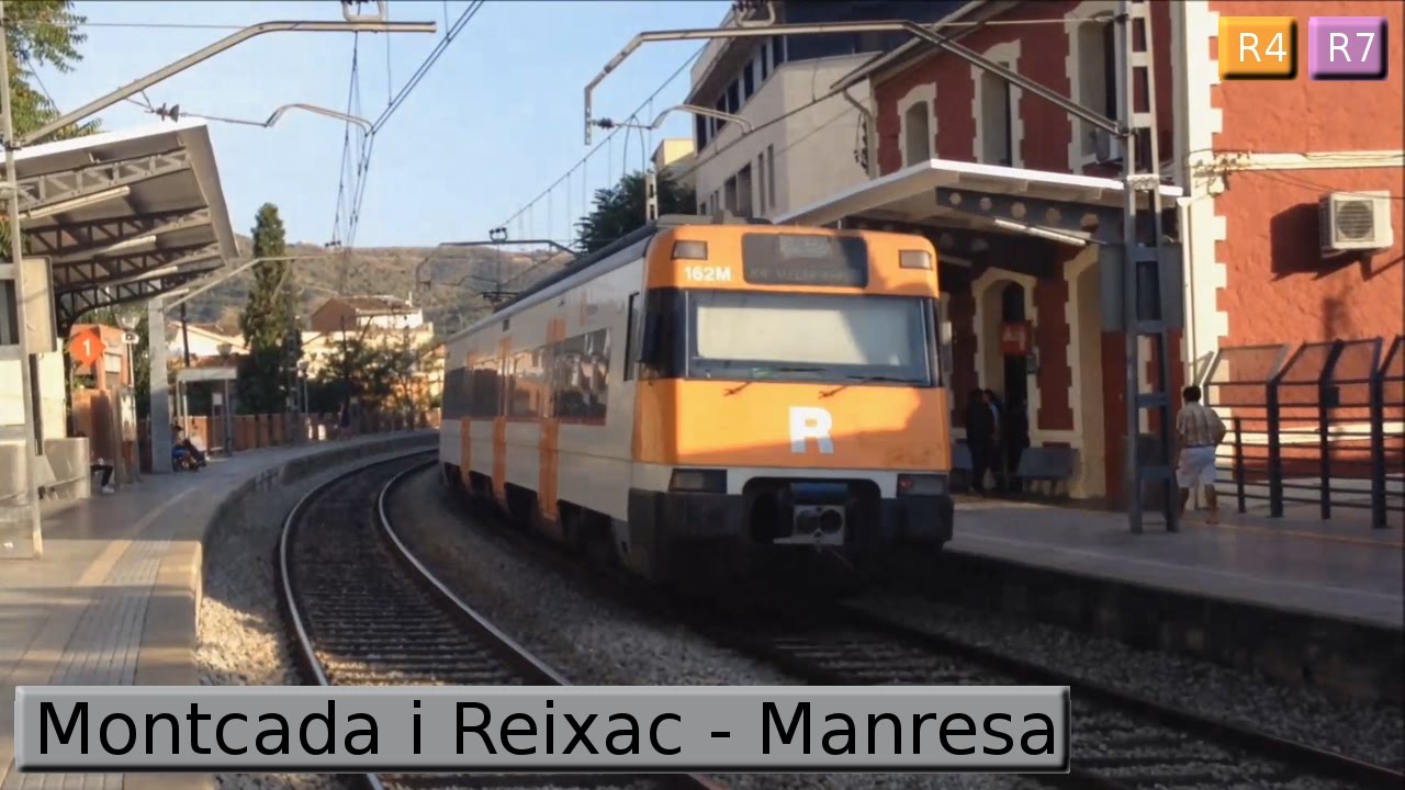 Rodalies Барселона : Montcada i Reixac - Manresa R4 - R7 - R12 ( Renfe 447 )