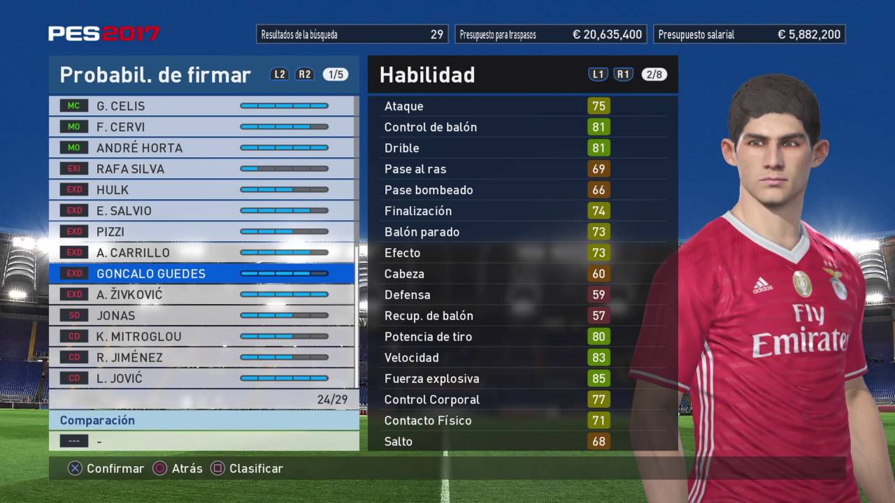 Pro Evolution Soccer 2017 | top 10  promesas sub-20 Liga Master