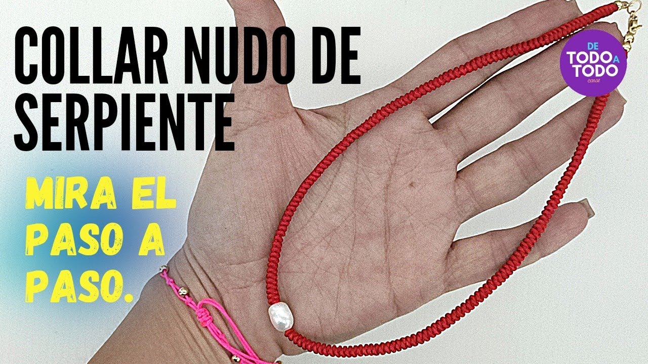 🤩Cómo hacer un COLLAR con el nudo de SERPIENTE🐍 paso a paso. Snake Knot.