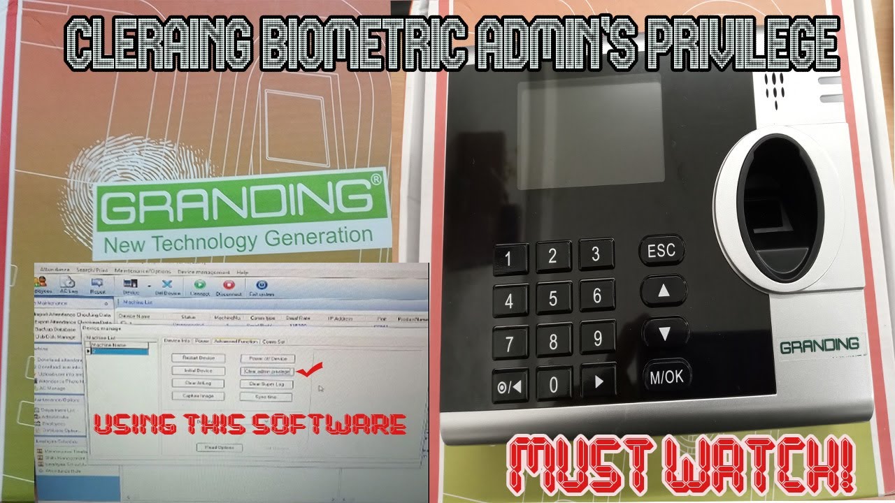 HOW TO CLEAR ADMIN LOCK IN BIOMETRIC DEVICE USING SOFTWARE