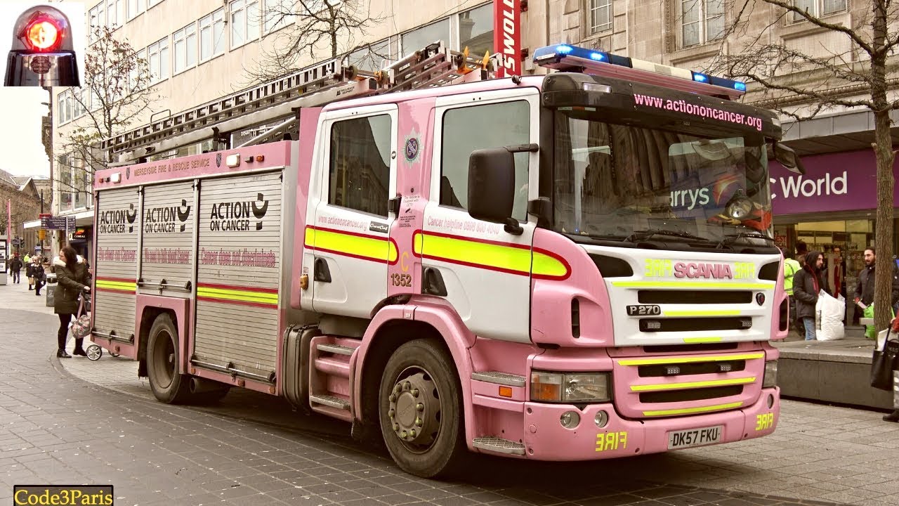 Pink Fire Engine - Merseyside Fire and Rescue Liverpool