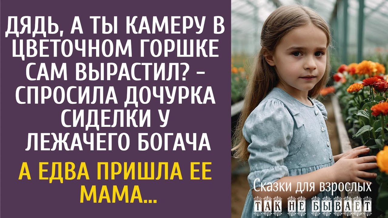 Дядь, а ты камеру в цветочном горшке сам вырастил? - спросила дочурка сиделки у лежачего богача…