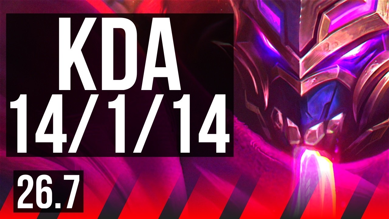 SHEN vs YASUO (TOP) | Good KDA: 14/1/14, 32K damage | KR Master | 26.7