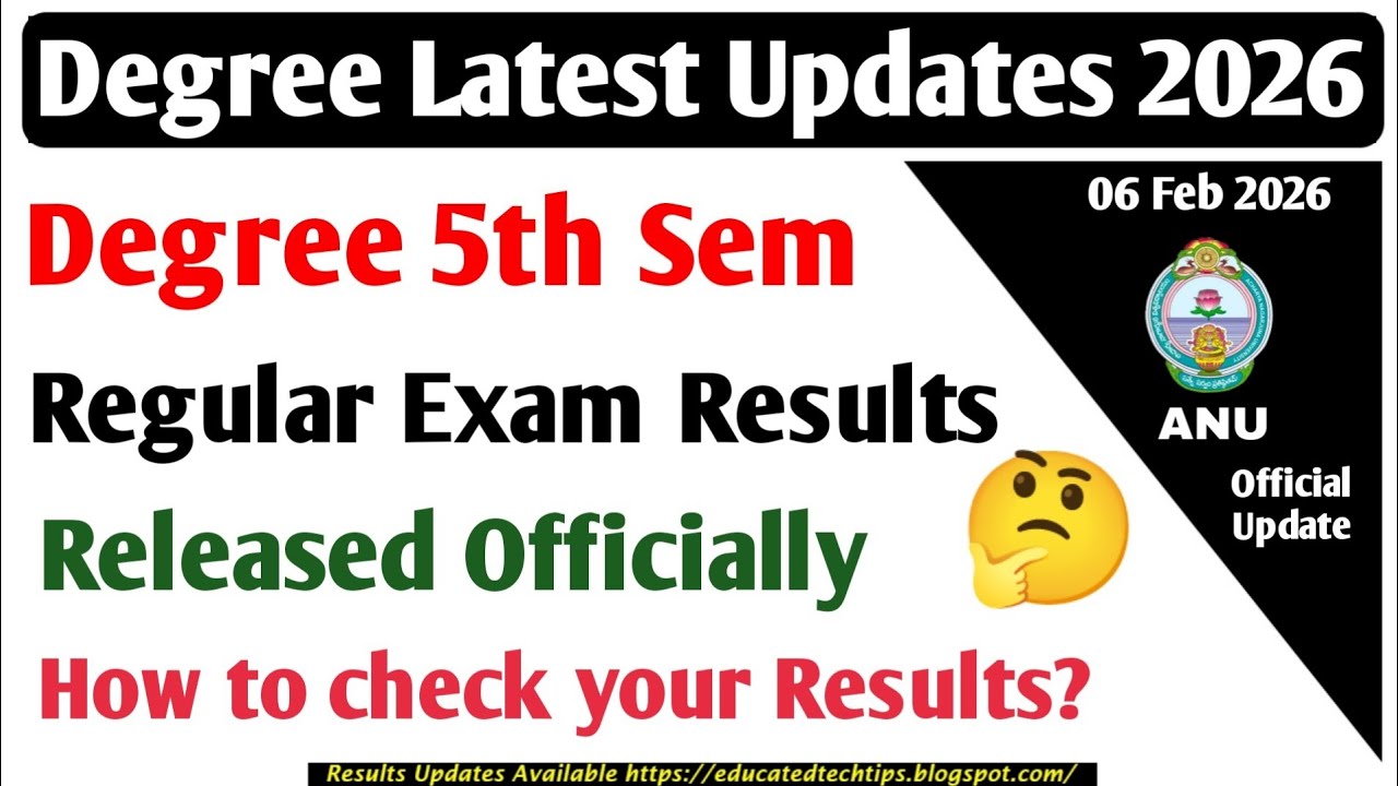 ANU Degree Exam Results Latest Update 2026 UG 5th Sem Exam Results Official Update UGResults2026