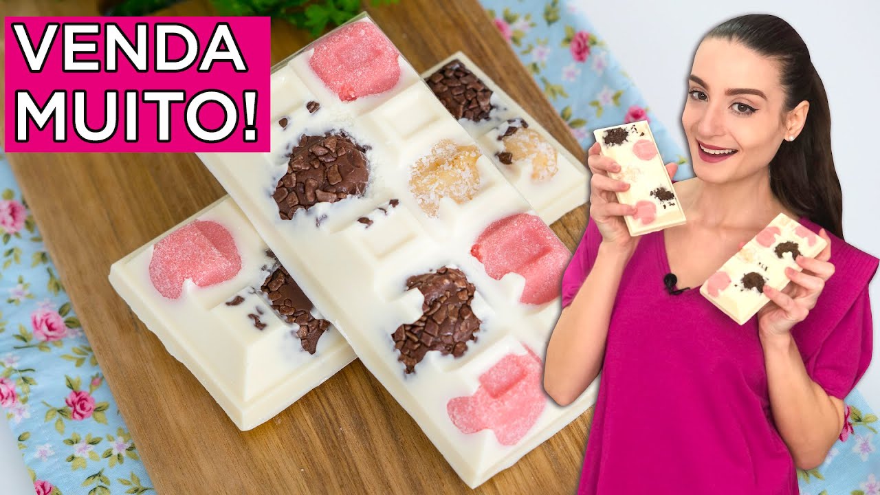 Barra de Chocolate RECHEADA Napolitana: com 3 Brigadeiros (para Vender!) - Bom Gosto - Gabi Rossi
