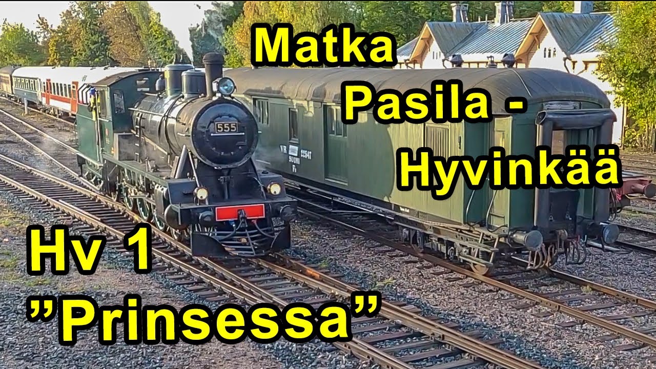 Höyryveturi Hv1 555. Matka Pasila - Helsinki - Hyvinkää. Maailman rautatiet 200v. Osa 2.