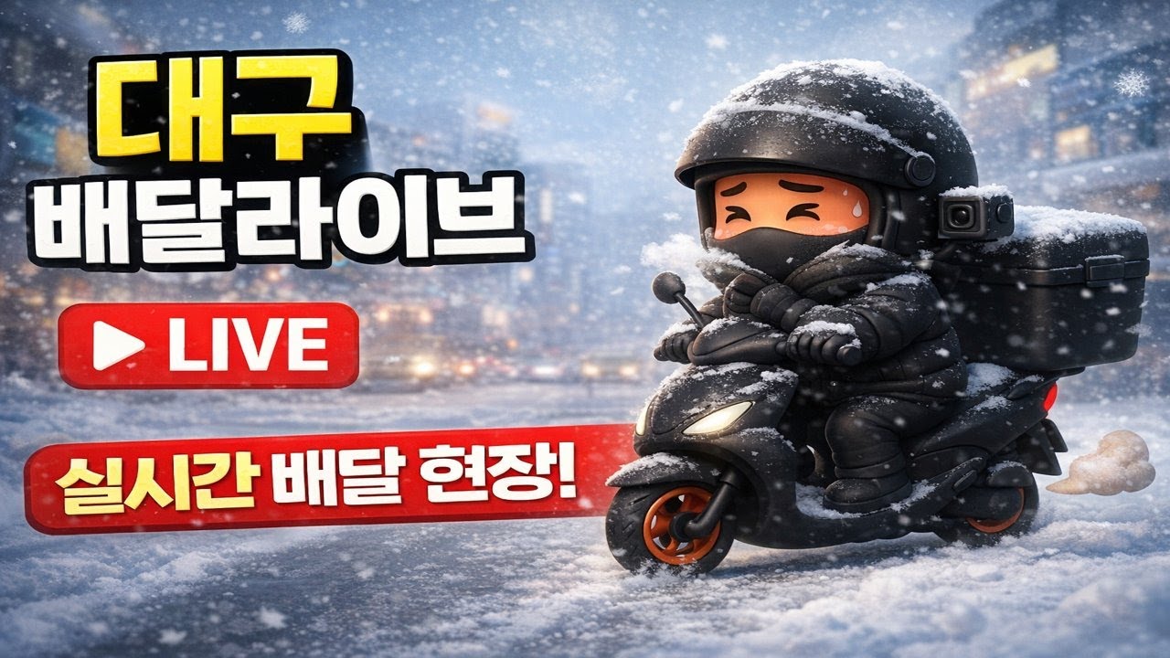 2월2일(월)대구 배달라이브(대구에도 눈이 쌓을수 있을까??ㅋㅋ)#배달#대구#소통#배민커넥트#쿠팡이츠#배달대행#먹방#두쫀쿠#두쫀쿠배달