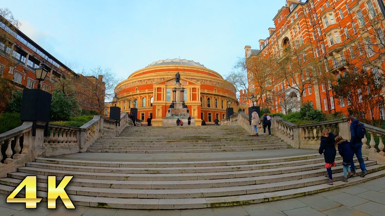 London Walk - 4K (Albert Hall, Prince Consort Road, Ennismore Gardens Mews)