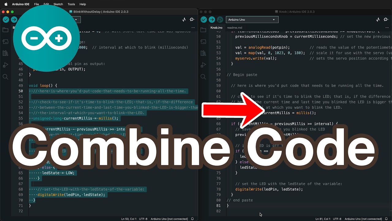 How to Combine Two Arduino Sketches
